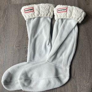 Hunter Tall Boot Socks - White Knit - Size M
